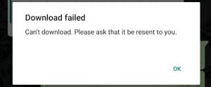 WhatsApp download failed