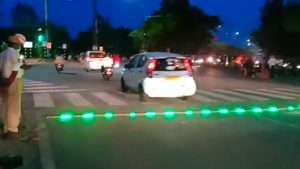 Hyderabad police install LED Light on road to curb signal jumping and Avoid Chaos